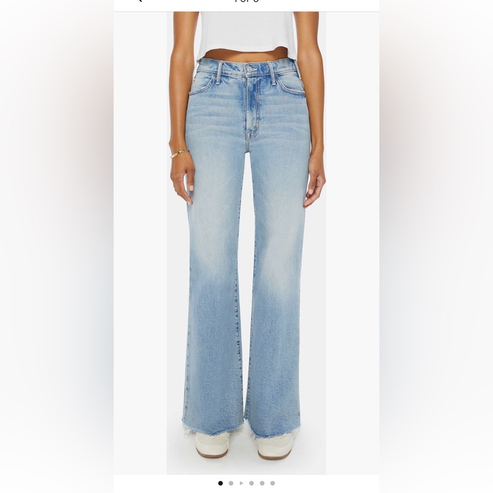 Mother Superior Denim The Hustler Roller Fray Wide Leg Jeans NEW I Confess